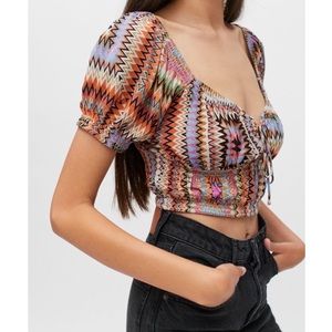 UO Kristy Shirred Blouse